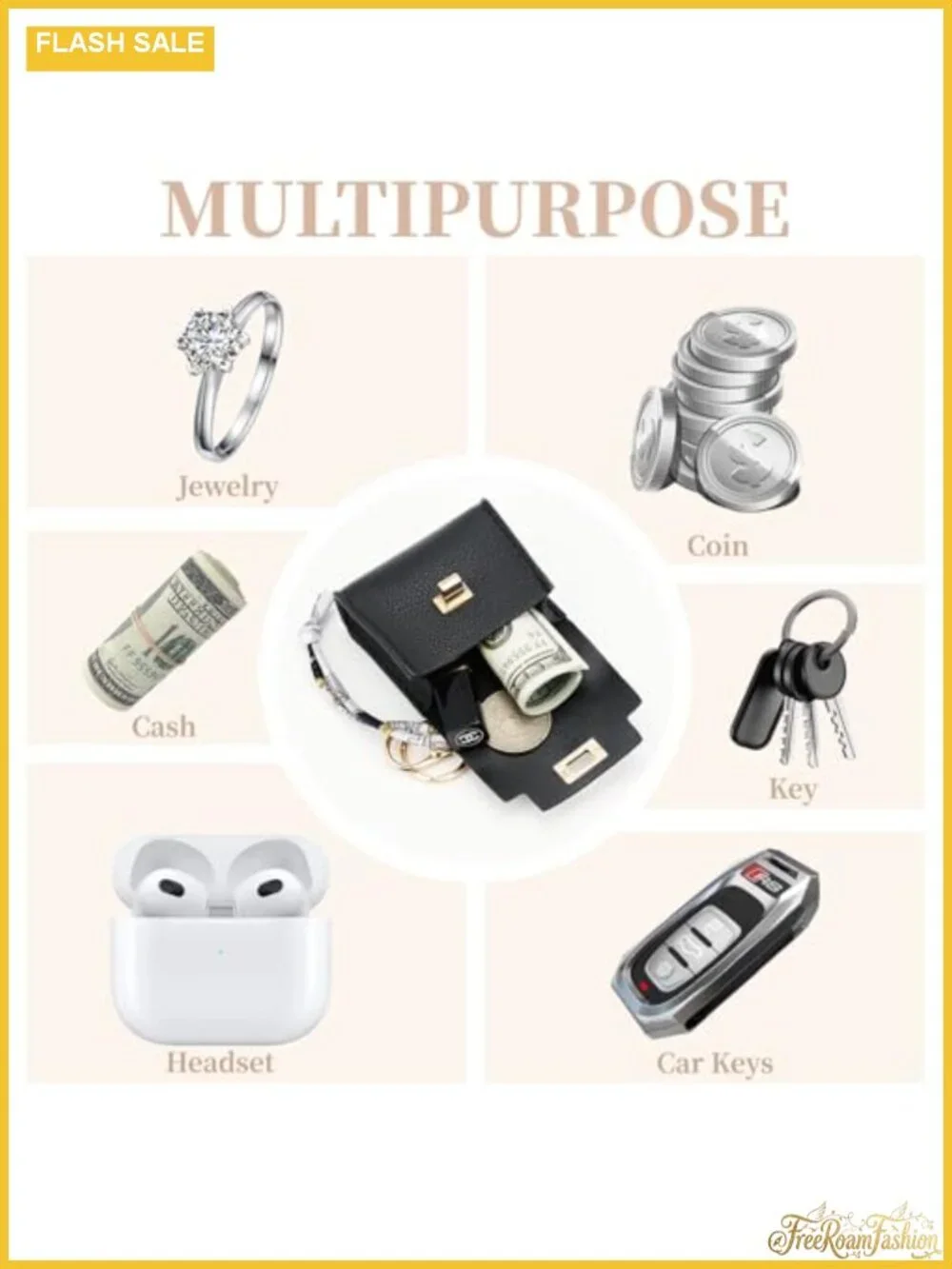 PU Leather Mini Backpack Keychain Coin Purse Twist-lock Change Pouch for Key